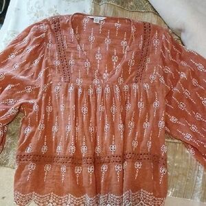 Women's Embroidered Top - Orange